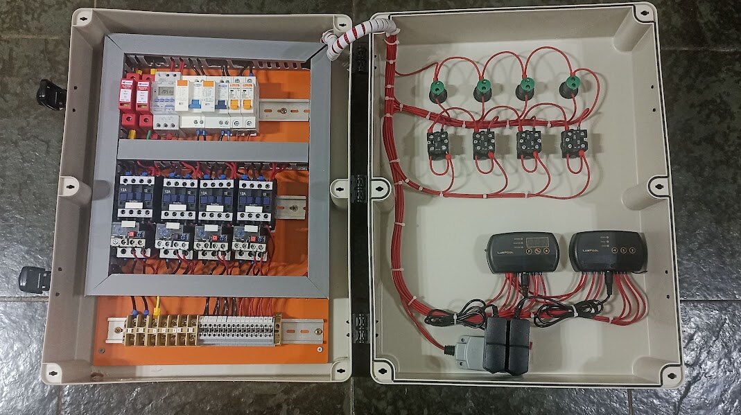 Montagem elétrica de automação para piscina